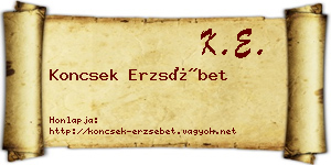 Koncsek Erzsébet névjegykártya