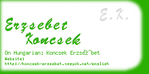 erzsebet koncsek business card